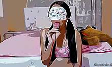 Млада полусестра заведена од сладоледа и груба иза леђа има секс у хентаи цртаном филму