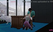Video animat cu o iubită care devine intimă cu șeful ei pentru câștig financiar