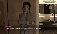 3D-animaatiopelissä äitipuoli, jolla on isot rinnat, pettää miestään ja nauttii kuumasta kohtaamisesta nuoremman miehen kanssa hotellin suihkun jälkeen